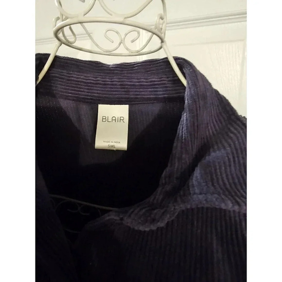 BLAIR Womens Corduroy Navy Blue Shirt Long Sleeve Size M - Picture 6 of 10